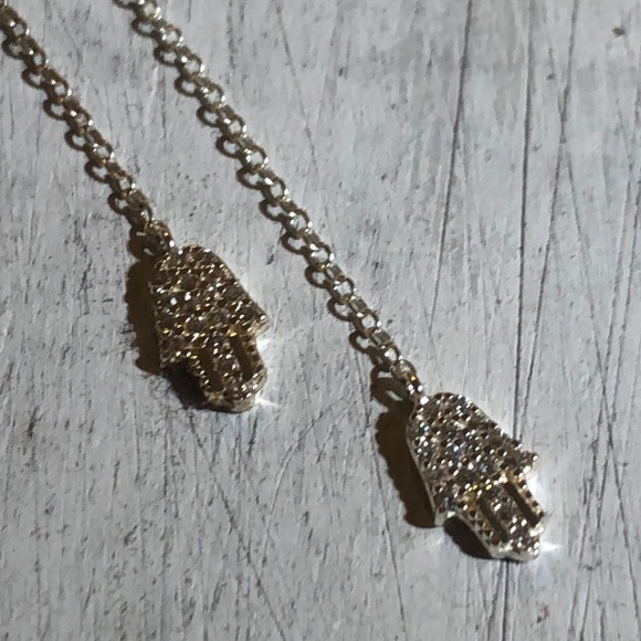 🌟Argento Vivo Silver Pavé Hamsa Threaders - Picture 2 of 2